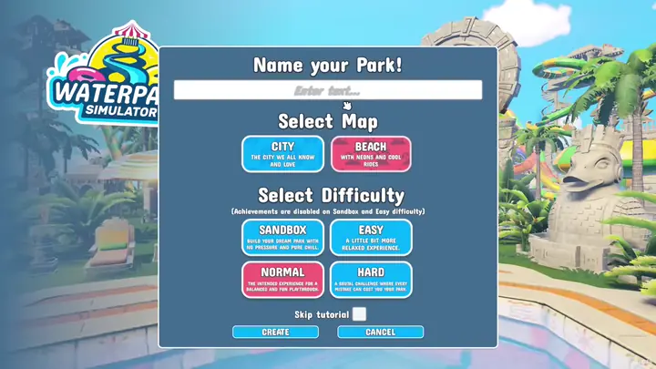 Waterpark Simulator Beach map coastal park gameplay